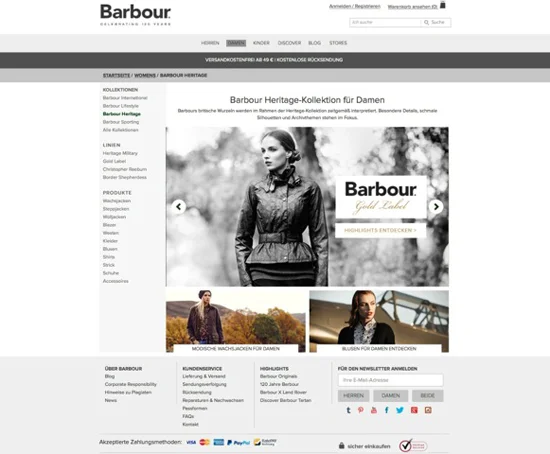 Barbour Online-Shop