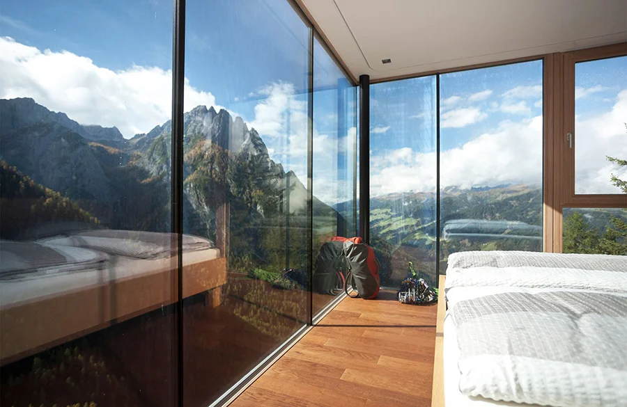 Luxus-Berghütte: Aussicht in der Dolomitenhütte in Osttirol