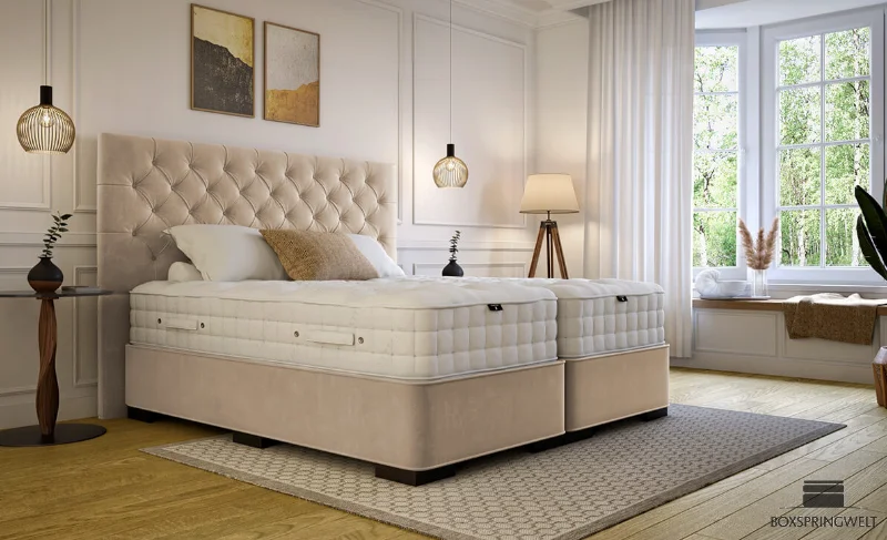 Boxspringwelt: Luxus-Bett selbst zusammenstellen