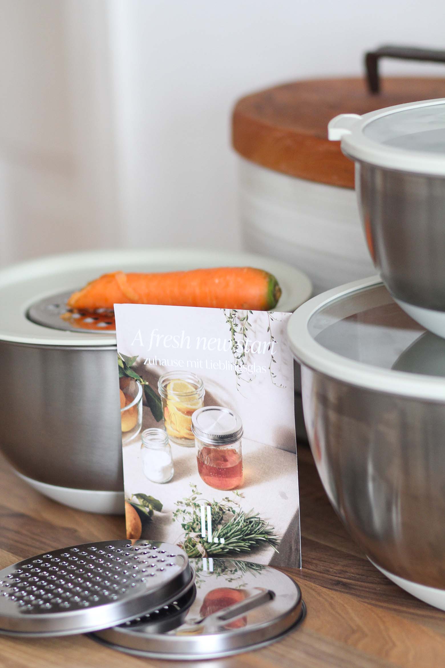 Lieblingsglas: Edelstahl-Rührschüsseln mit Reiben Lieblingsglas: Edelstahl-Rührschüsseln mit Reiben