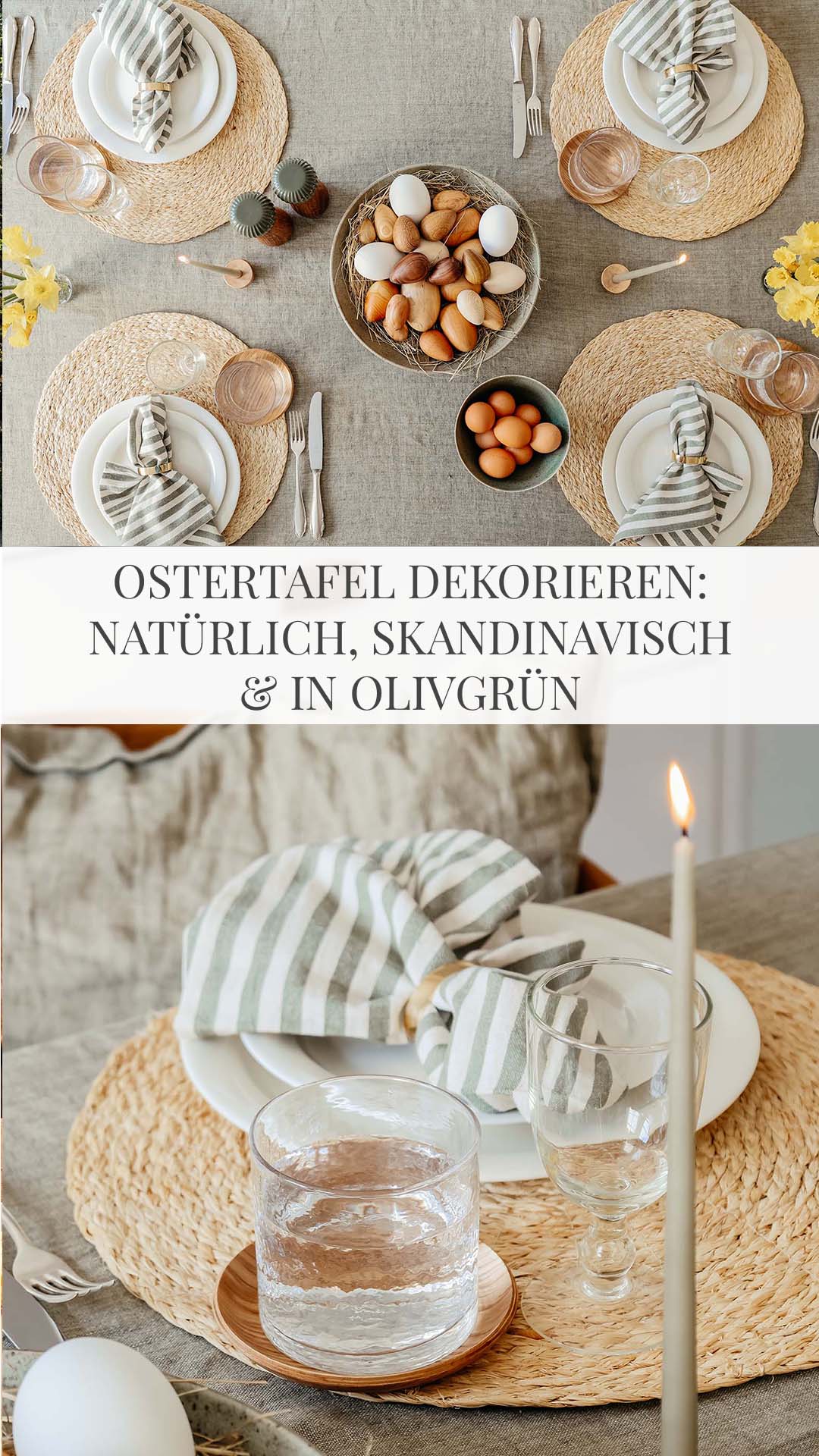 Ostertafel dekorieren: Natürlich & skandinavisch in Olivgrün