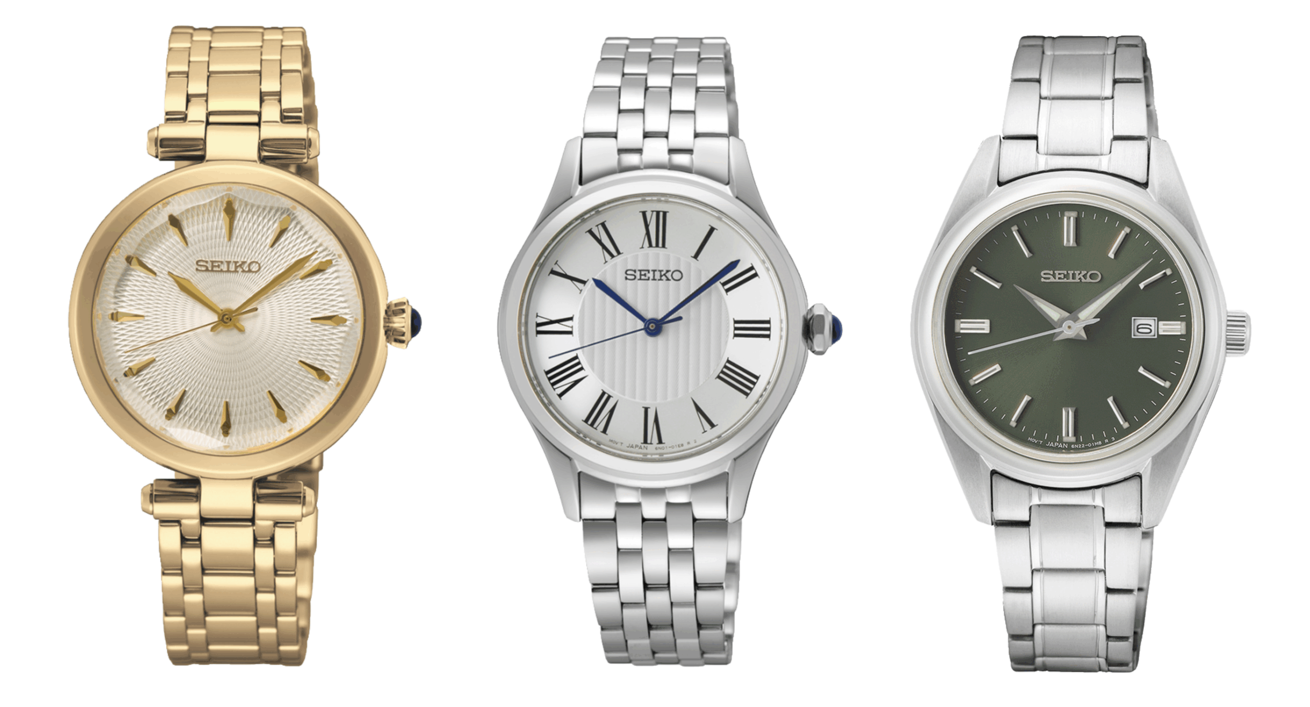 Seiko Damenuhren in Gold und Silber Auswahl klassischer Seiko Damenuhren in Gold und Silber