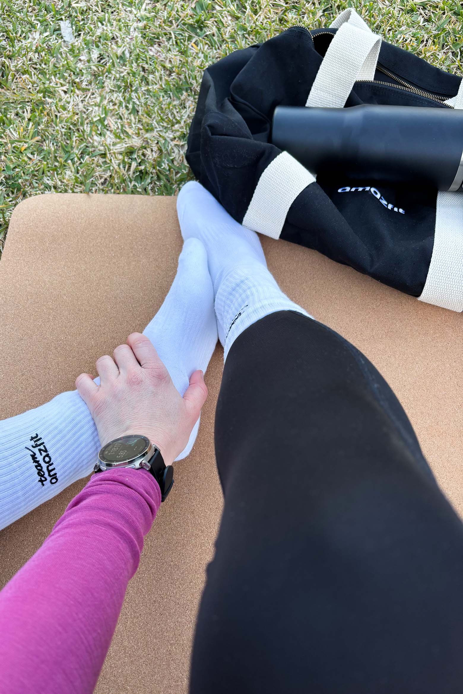 Amazfit Active 3 Premium Smartwatch Amazfit Active 3 Premium Smartwatch am Handgelenk beim Sport