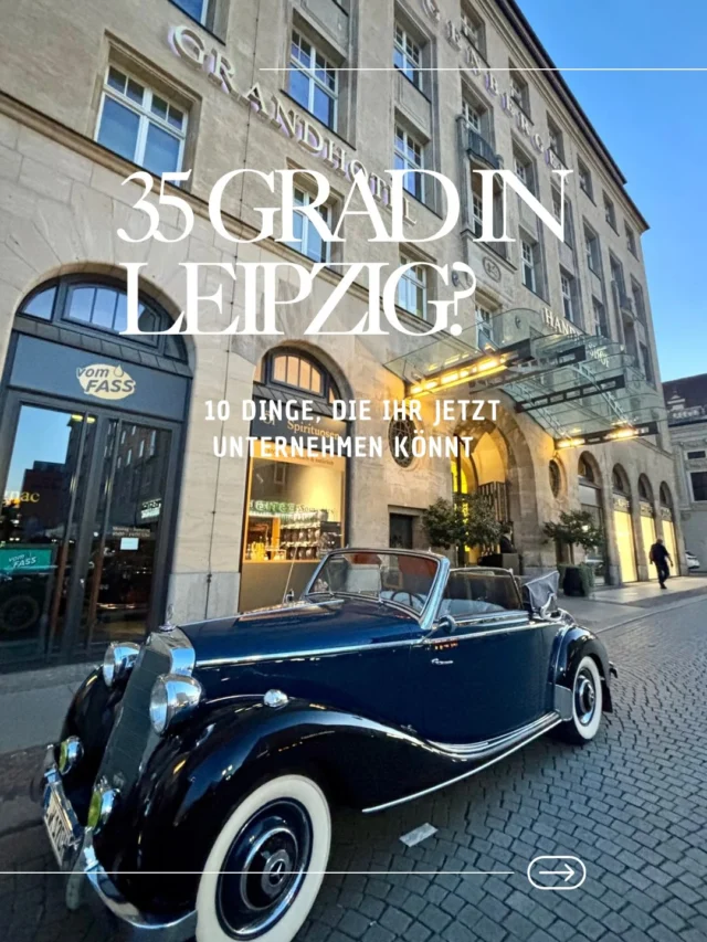 Hochsommer in Leipzig? 

Wir haben am Wochenende Leipzig bei 35 Grad erkundet und 10 Ideen gesammelt, mit denen Ihr die Stadt trotz Hitze genießen könnt. {enthält Werbung für das Steigenberger Leipzig}

1. Im @steigenberger_leipzig verwöhnen lassen

Wenn die Stadt unter der Sommerhitze ächzt, lässt es sich im klimatisierten 5-Sterne-Hotel Steigenberger Icon Grandhotel Handelshof Leipzig wunderbar aushalten - und hier kommen sogar unsere vierbeinigen Freunde auf ihre Kosten. 🐶❤️

2. Den Tag einfach im Bett verbringen

Warum eigentlich nicht? Ausschlafen, lange frühstücken und die Stadt erst erkunden, wenn die Temperaturen am späten Nachmittag wieder angenehmer werden. Urlaub darf schließlich auch mal langsam sein.

3.Abends die Stadt erkunden

Sobald die größte Hitze vorbei ist, erwacht Leipzig noch einmal ganz neu. Jetzt ist die perfekte Zeit für einen Spaziergang durch die Innenstadt und ihre wunderschönen historischen Straßen.

4. Den vielen Livebands lauschen

Im Sommer wird in Leipzig an jeder Ecke musiziert, z.B. @poilobrassband. Also einfach ein Plätzchen suchen, etwas Kühles trinken und der Musik lauschen.

5. Von Passage zu Passage schlendern

Leipzig ist berühmt für seine historischen Passagen und Höfe. Besonders hübsch ist die @maedlerpassage mit dem berühmten @auerbachskeller - und dank der Überdachung lässt sich diese auch bei großer Hitze angenehm erkunden.

6. Einen eisgekühlten Matcha trinken

Z.B. bei @kohi_cafe.lpz in der angesagten Karl-Liebknecht-Strasse. Ein kalter Matcha ist bei 35 Grad eine herrlich erfrischende Alternative zum klassischen Eiskaffee.

7. Ein schattiges Plätzchen suchen

Nicht nur Cafés und alte Gebäude bieten Euch schattige Plätzchen, sondern v.a. auch Parks wie der Clara-Zetkin-Park, der Johannapark oder der Palmengarten.

8. Besonderes Eis probieren

In der Schokolaterie @goldhelm.schokolade wird Eis zur kleinen Entdeckungsreise: Es wird direkt vor Ort hergestellt und neben Klassikern gibt es immer wieder ungewöhnliche Sorten. Wir empfehlen Pistazie-Nougat mit Schokohelm… äh haube!

9. Klimatisierte Museen oder steinerne Monumente besuchen

Bei 35 Grad sind Museen eine ziemlich gute Idee. In Leipzig bieten sich z.B. das